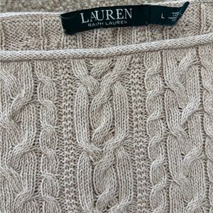 Lauren Ralph Lauren Cream Cable-Knit Crew Sweater